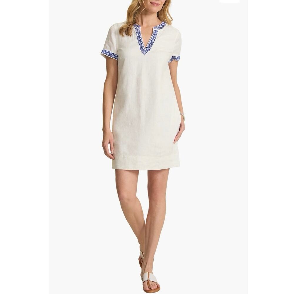 NWOT Women’s Tommy Bahama Two Palms Embroidered Detail Shift in White SZ XS